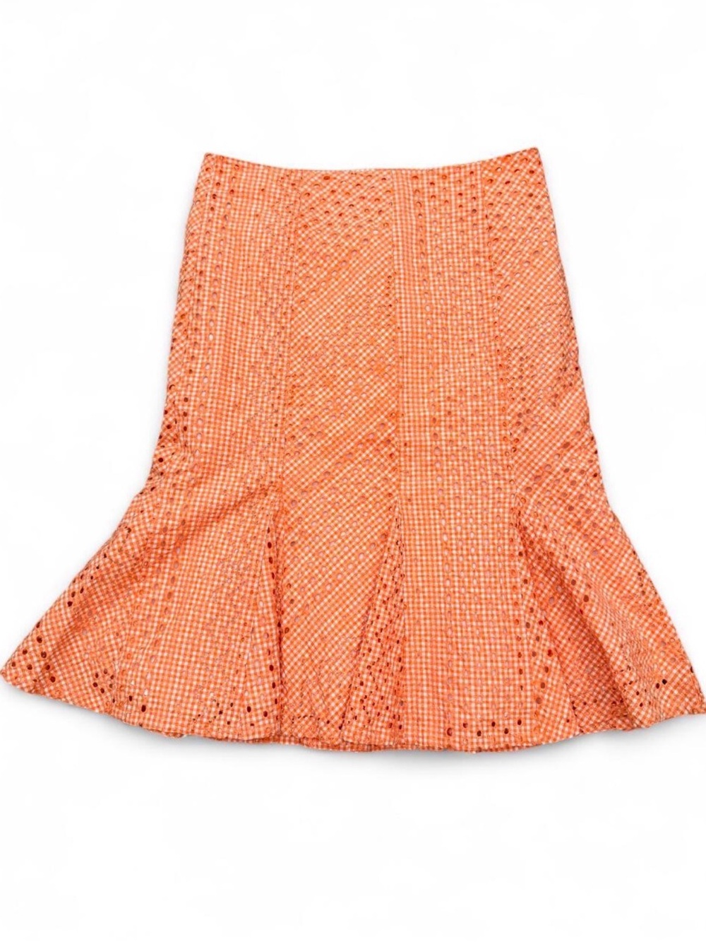 Calvin Klein Orange Eyelet A-Line Skirt